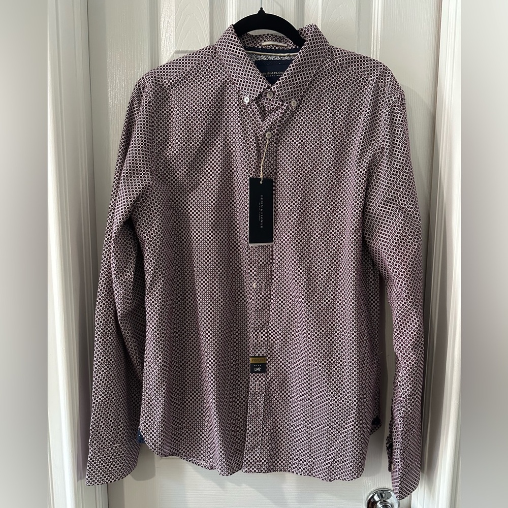 Men’s Denim & Flower button down long sleeve shirt. Size L/42.  NWT.